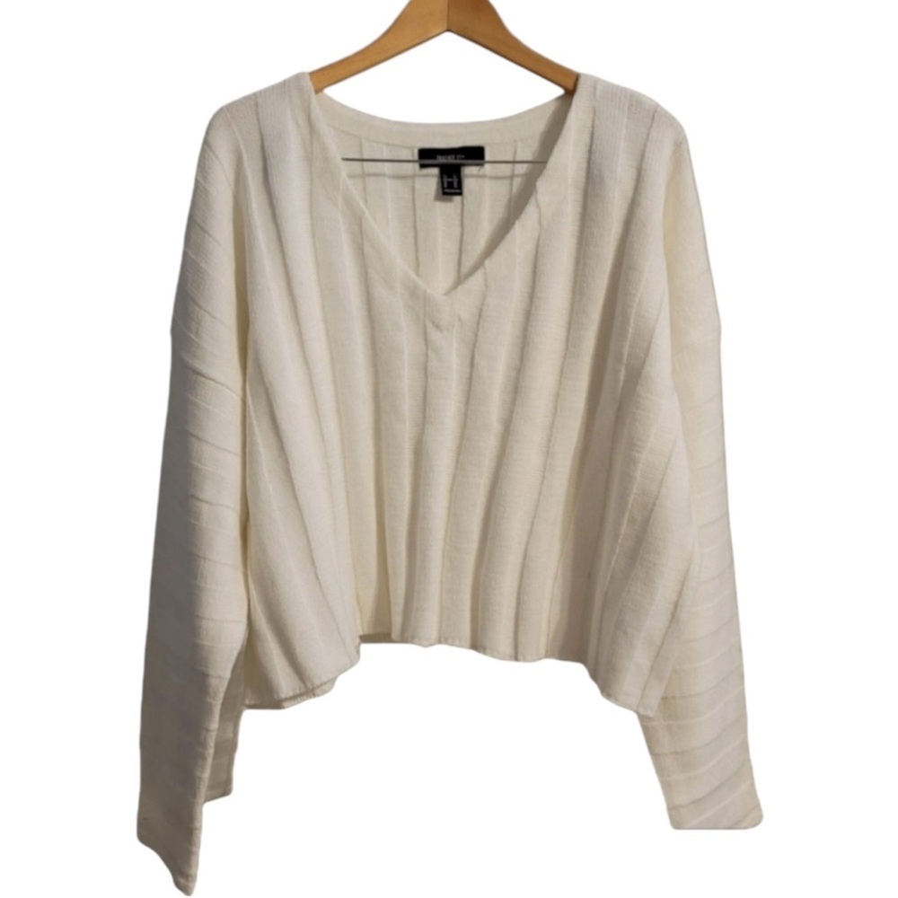 Forever 21 Cream Ribbed Sweater